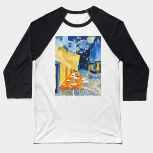 A Combination of Van Gogh's Pieces into a Cafe Terrace at Night Baseball T-Shirt